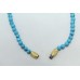 Beautiful single 1 Line Natural blue turquoise Beads Stones NECKLACE 19 inch